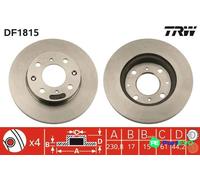 TRW 2 X BRAKE DISC DF1815 FOR HONDA ROVER ACURA