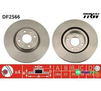 TRW 2 X BRAKE DISC DF2566 FOR ALFA ROMEO FIAT LANCIA