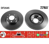 TRW 2 X BRAKE DISC DF2645 FOR OPEL