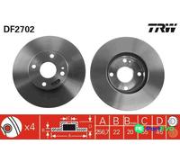 TRW 2 X BRAKE DISC DF2702 FOR MAZDA