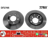 TRW 2 X BRAKE DISC DF2705 FOR MAZDA FORD USA EUNOS