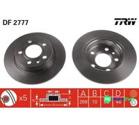TRW 2 X BRAKE DISC DF2777 FOR FORD SEAT VW