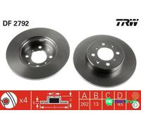 TRW 2 X BRAKE DISC DF2792 FOR MG ROVER