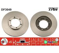 TRW 2 X BRAKE DISC DF3049 FOR ISUZU OPEL VAUXHALL