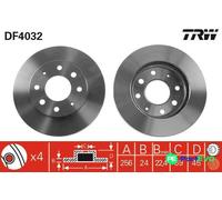 TRW 2 X BRAKE DISC DF4032 FOR MITSUBISHI HYUNDAI KIA