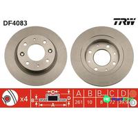 TRW 2 X BRAKE DISC DF4083 FOR KIA