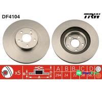 TRW 2 X BRAKE DISC DF4104 FOR SUBARU