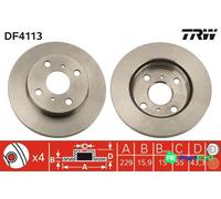 TRW 2 X BRAKE DISC DF4113 FOR TOYOTA
