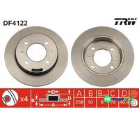 TRW 2 X BRAKE DISC DF4122 FOR HYUNDAI