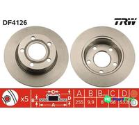 TRW 2 X BRAKE DISC DF4126 FOR AUDI