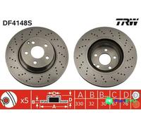 TRW 2 X BRAKE DISC DF4148S FOR MERCEDES-BENZ