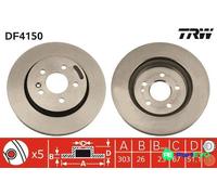 TRW 2 X BRAKE DISC DF4150 FOR MERCEDES-BENZ
