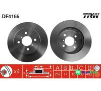 TRW 2 X BRAKE DISC DF4155 FOR SUZUKI