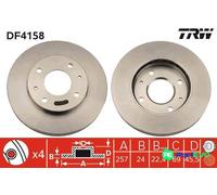 TRW 2 X BRAKE DISC DF4158 FOR HYUNDAI