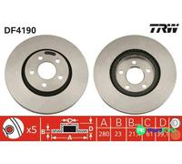TRW 2 X BRAKE DISC DF4190 FOR CHRYSLER