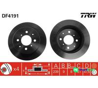TRW 2 X BRAKE DISC DF4191 FOR HONDA