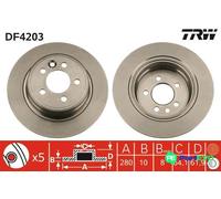 TRW 2 X BRAKE DISC DF4203 FOR MG ROVER