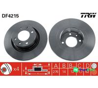 TRW 2 X BRAKE DISC DF4215 FOR CITROËN