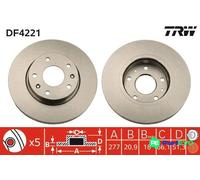 TRW 2 X BRAKE DISC DF4221 FOR LAND ROVER