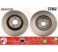 TRW 2 X BRAKE DISC DF4222S FOR MERCEDES-BENZ
