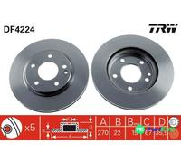 TRW 2 X BRAKE DISC DF4224 FOR MERCEDES-BENZ