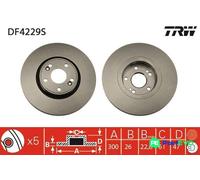 TRW 2 X BRAKE DISC DF4229S FOR RENAULT