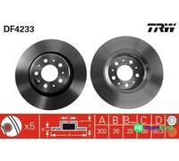 TRW 2 X BRAKE DISC DF4233 FOR VOLVO