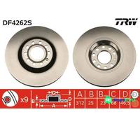 TRW 2 X BRAKE DISC DF4262S FOR AUDI VW