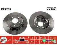 TRW 2 X BRAKE DISC DF4263 FOR MERCEDES-BENZ