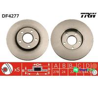 TRW 2 X BRAKE DISC DF4277 FOR FORD