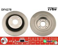 TRW 2 X BRAKE DISC DF4278 FOR MAZDA