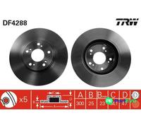 TRW 2 X BRAKE DISC DF4288 FOR HONDA