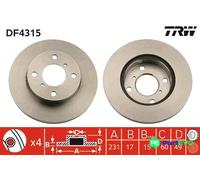 TRW 2 X BRAKE DISC DF4315 FOR SUZUKI