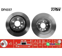 TRW 2 X BRAKE DISC DF4337 FOR SAAB