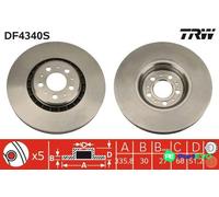 TRW 2 X BRAKE DISC DF4340S FOR VOLVO