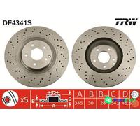 TRW 2 X BRAKE DISC DF4341S FOR MERCEDES-BENZ