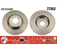 TRW 2 X BRAKE DISC DF4349S FOR BMW
