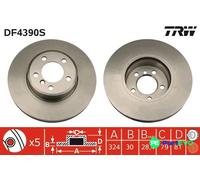 TRW 2 X BRAKE DISC DF4390S FOR BMW