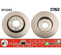 TRW 2 X BRAKE DISC DF4393 FOR MERCEDES-BENZ