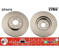 TRW 2 X BRAKE DISC DF4416 FOR TOYOTA