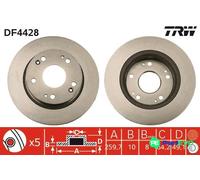 TRW 2 X BRAKE DISC DF4428 FOR HONDA