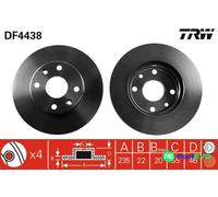 TRW 2 X BRAKE DISC DF4438 FOR KIA