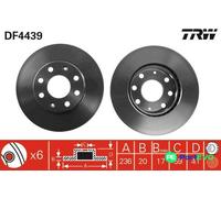 TRW 2 X BRAKE DISC DF4439 FOR CHEVROLET DAEWOO