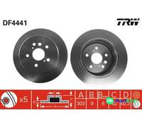 TRW 2 X BRAKE DISC DF4441 FOR TOYOTA