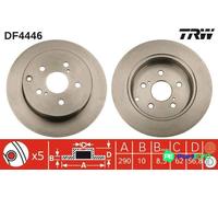 TRW 2 X BRAKE DISC DF4446 FOR TOYOTA