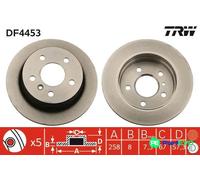 TRW 2 X BRAKE DISC DF4453 FOR MERCEDES-BENZ