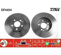 TRW 2 X BRAKE DISC DF4454 FOR MERCEDES-BENZ