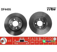 TRW 2 X BRAKE DISC DF4455 FOR HONDA