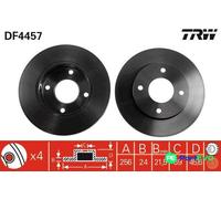 TRW 2 X BRAKE DISC DF4457 FOR MITSUBISHI SMART