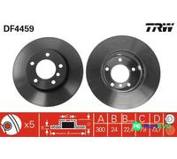 TRW 2 X BRAKE DISC DF4459 FOR BMW